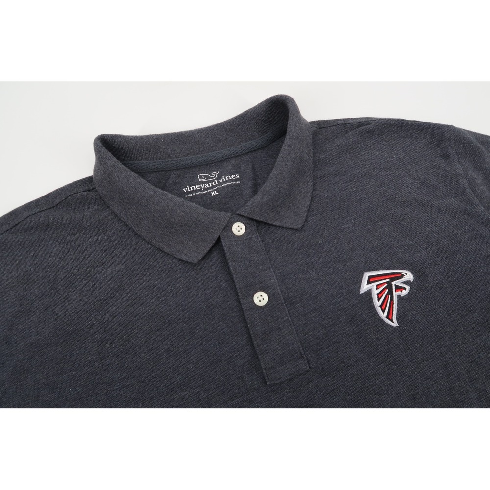 Vineyard Vines Polo Shirt Mens XL Gray Atlanta Falcons Football NFL Short Sleeve